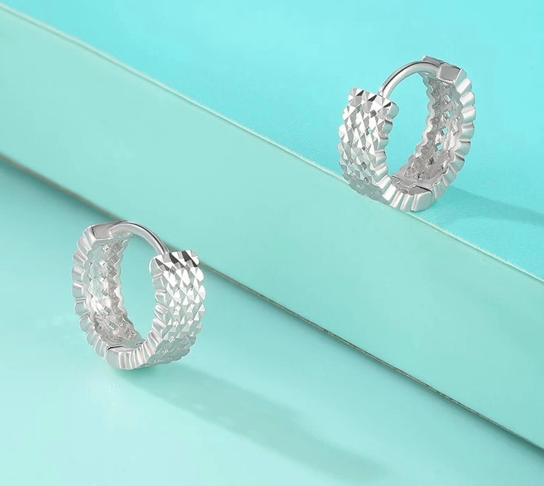 Trio Mirror Cut Disc Band Huggie Hoops