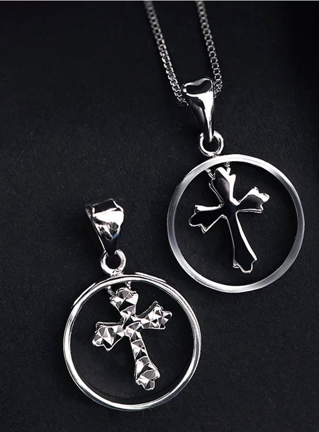 Dual Cross Hoop Charm Pendant