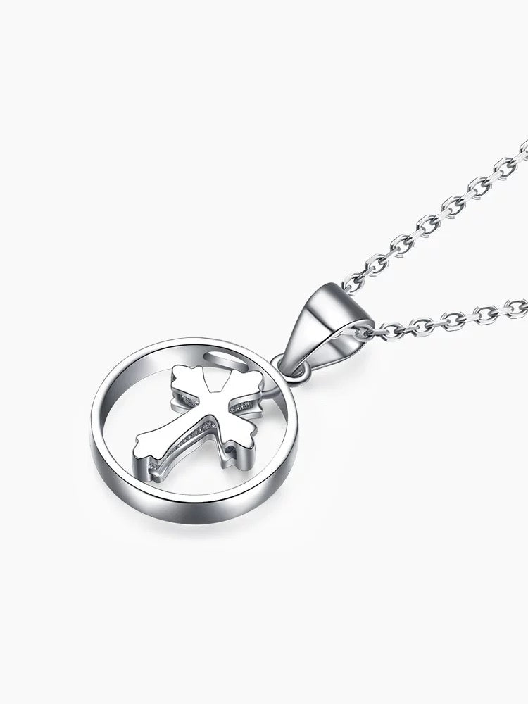 Dual Cross Hoop Charm Pendant