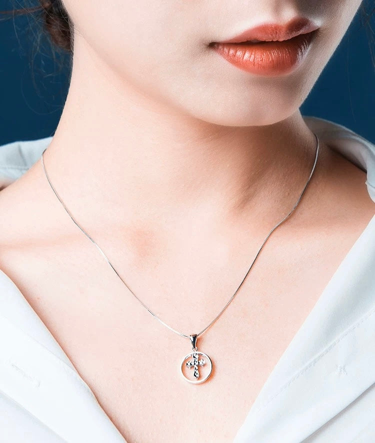 Dual Cross Hoop Charm Pendant