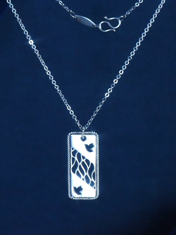 Labyrinthine Tray Charm Necklace