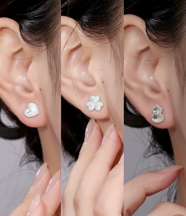 Sequin Sweetheart Stud Earrings