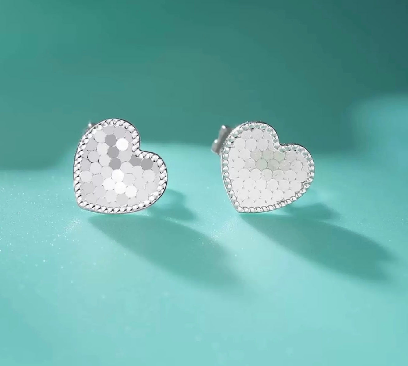 Sequin Sweetheart Stud Earrings