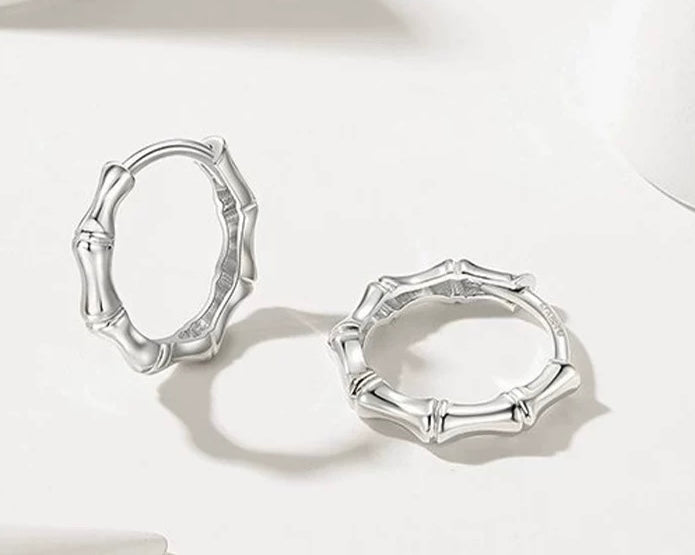 Bamboo Star Huggie Hoops