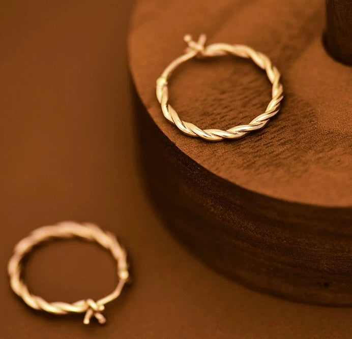 Large Twisty Hoop Earrings