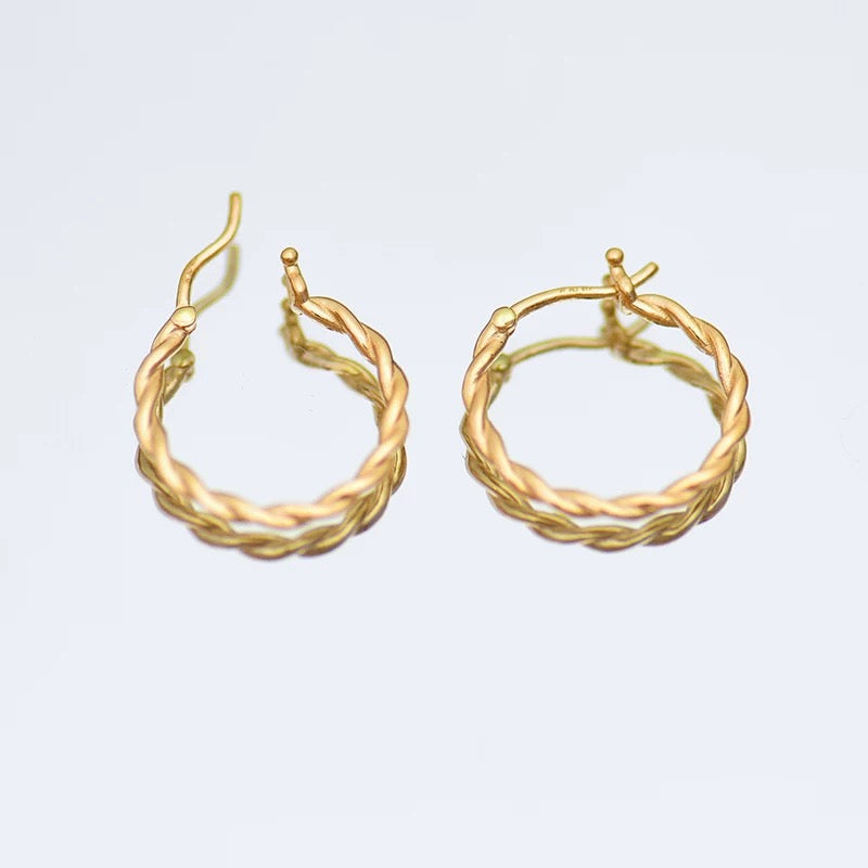 Large Twisty Hoop Earrings