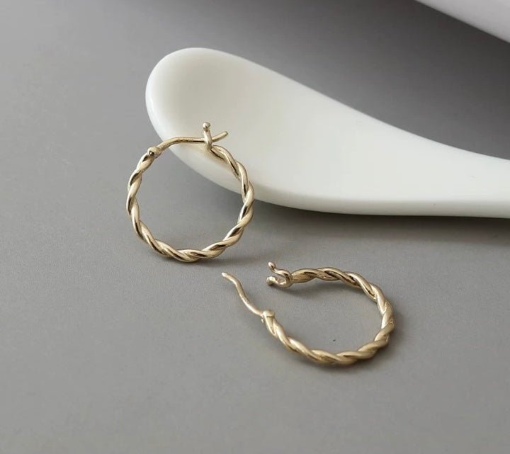 Large Twisty Hoop Earrings