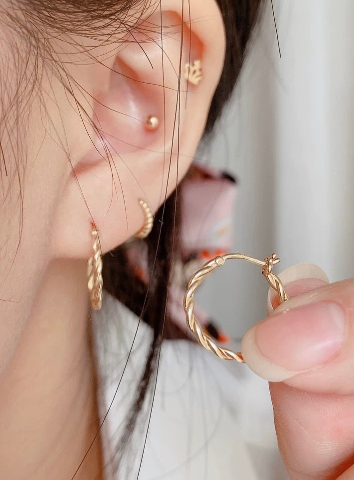 Large Twisty Hoop Earrings