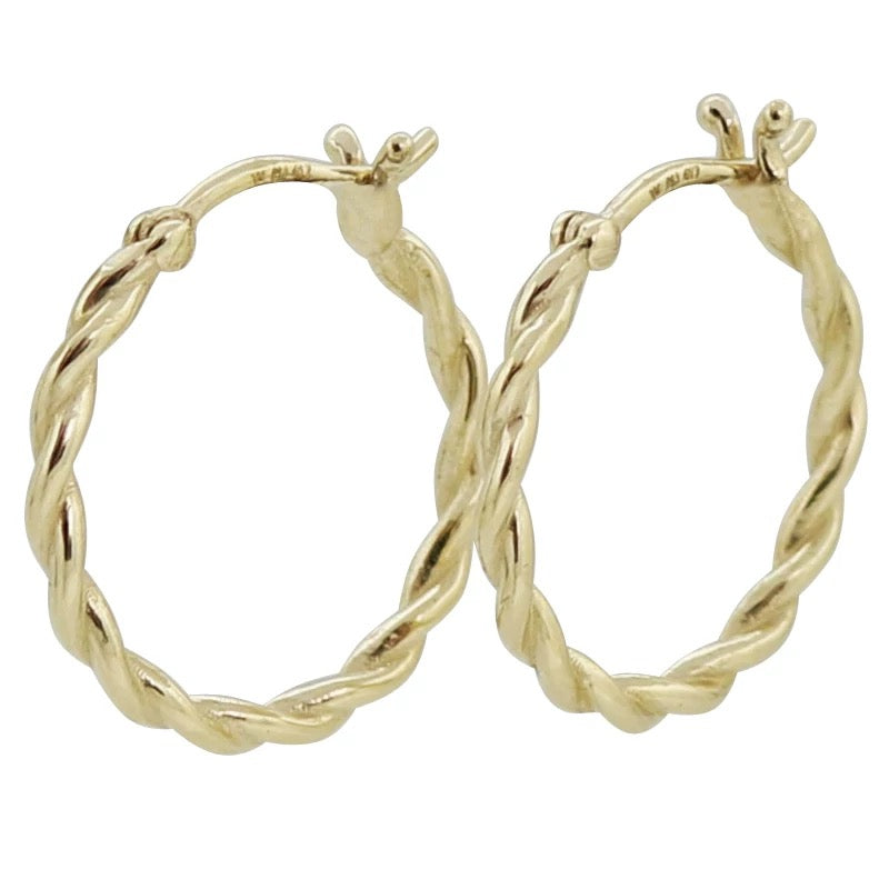 Large Twisty Hoop Earrings