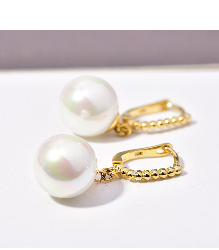 Diane Beaded Pearl Huggie Hoops