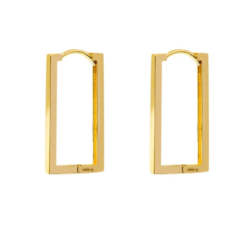 Large Rectangle Hoop Earrings