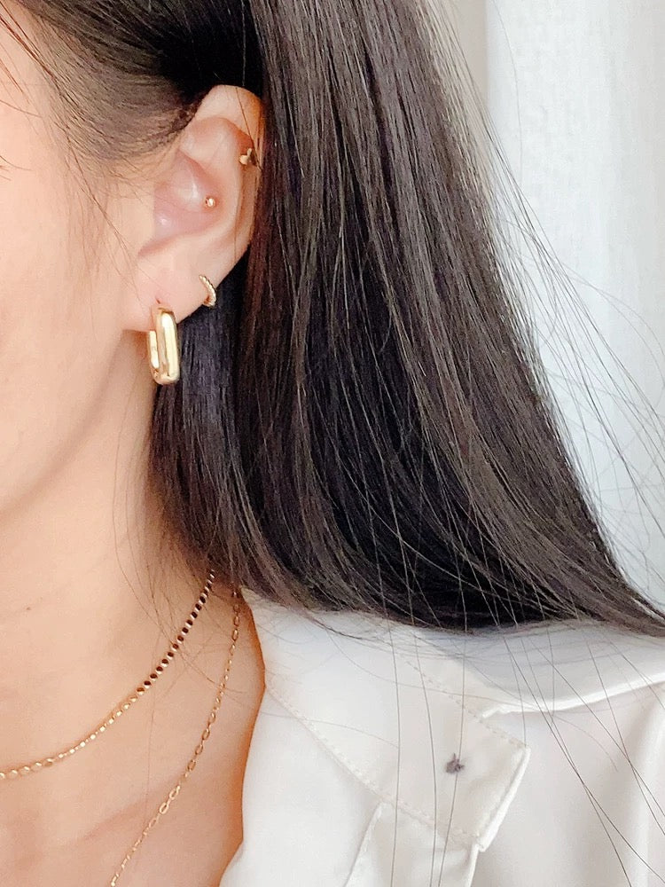 Bold Oblong Hoop Earrings