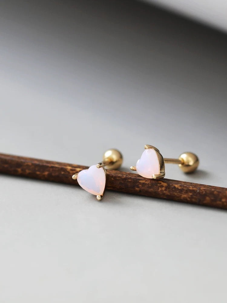 Candy Heart Topaz Stud Earrings