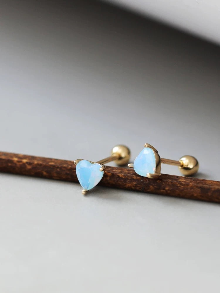 Candy Heart Topaz Stud Earrings