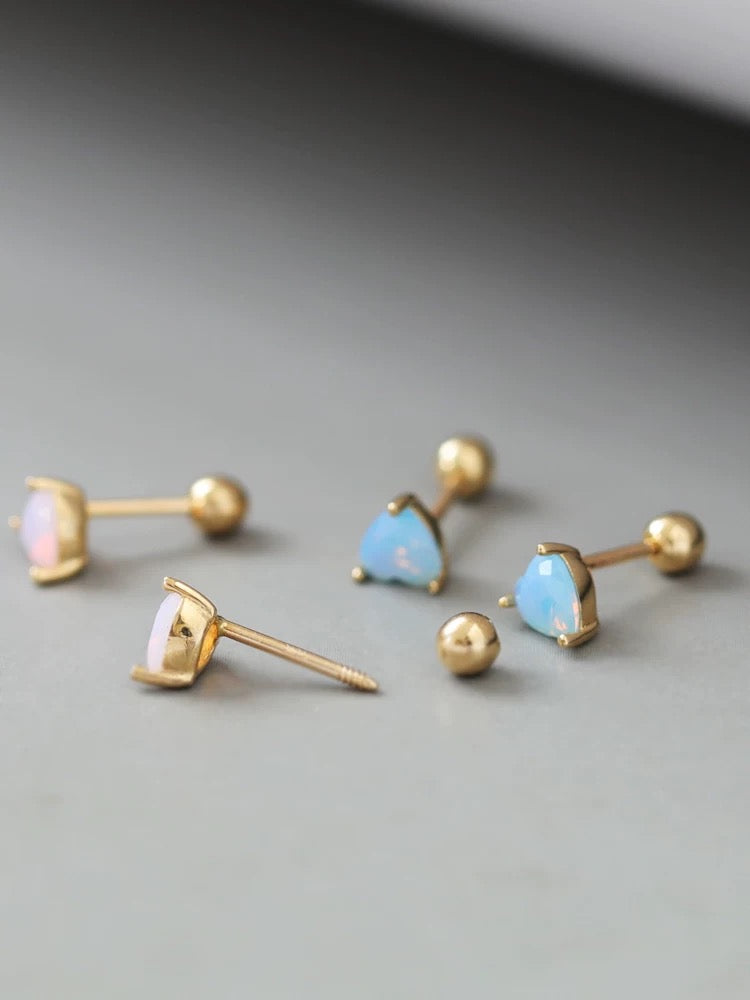 Candy Heart Topaz Stud Earrings