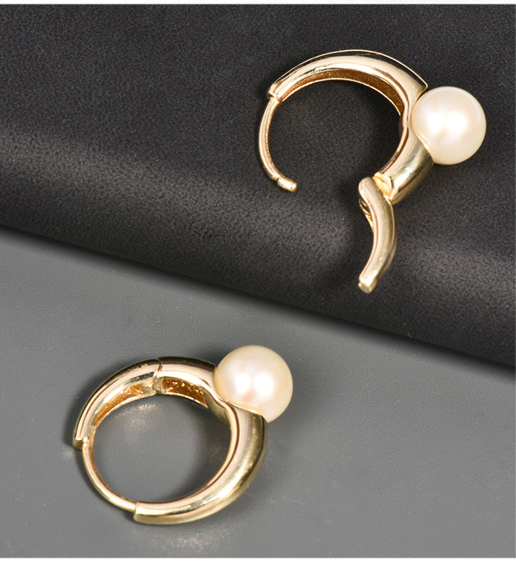 Pearl Ring Hoop Earrings