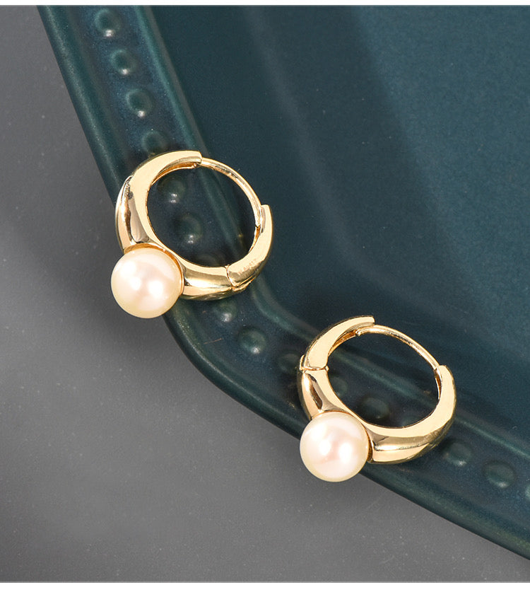 Pearl Ring Hoop Earrings