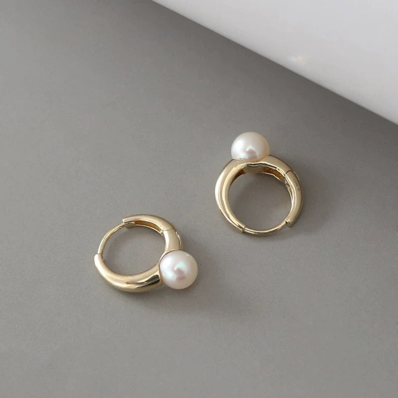 Pearl Ring Hoop Earrings