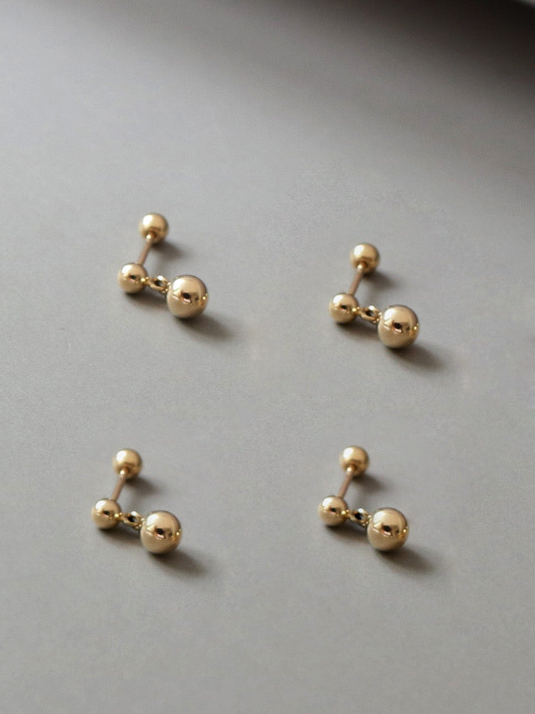 Dome Drop Stud Earrings