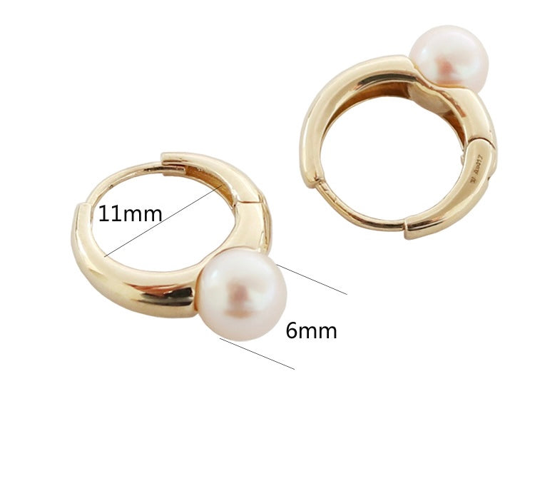 Pearl Ring Hoop Earrings