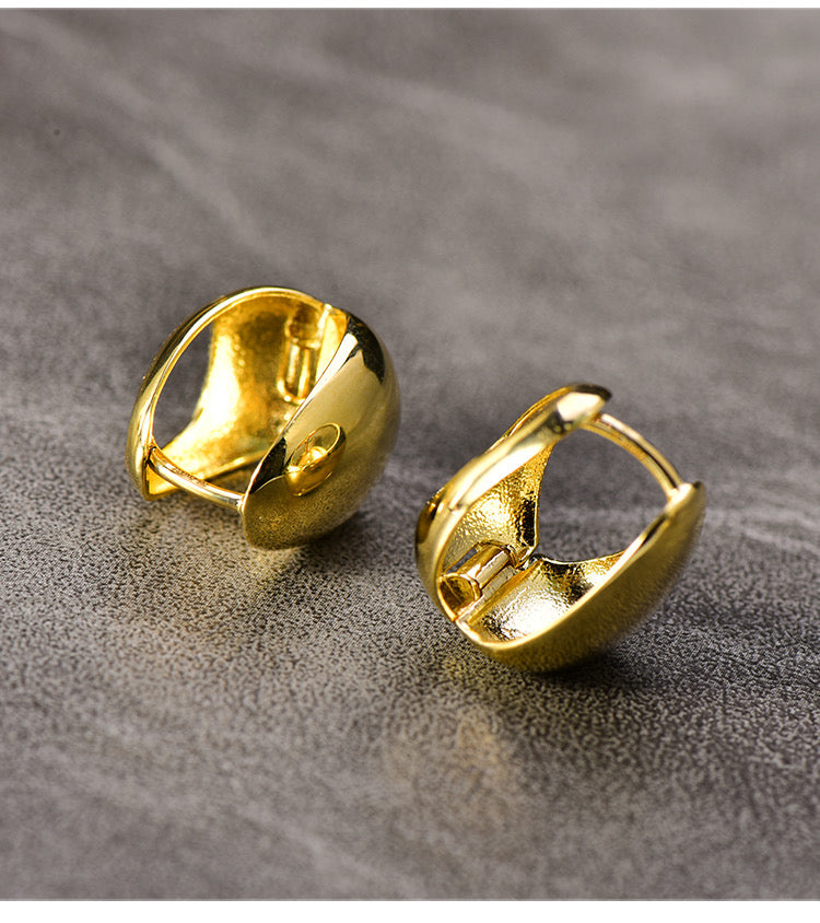 Polished Egg Hoop Earrings