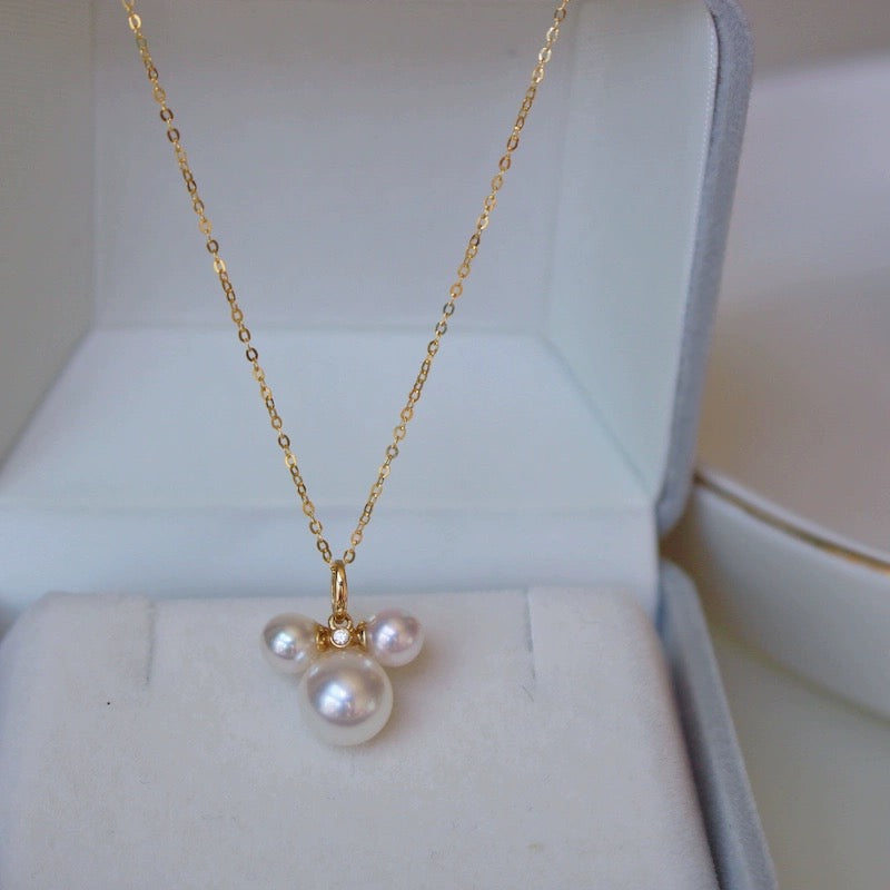 Akoya Pearl Minnie Charm Necklace