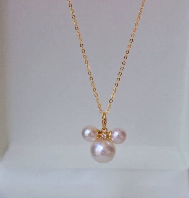 Akoya Pearl Minnie Charm Necklace