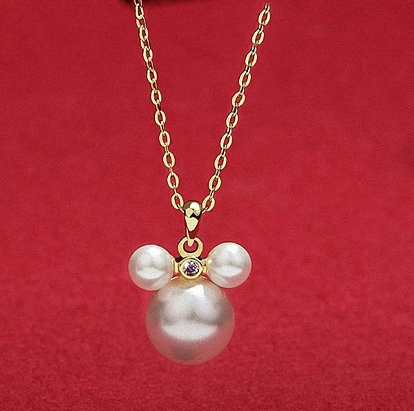 Akoya Pearl Minnie Charm Necklace