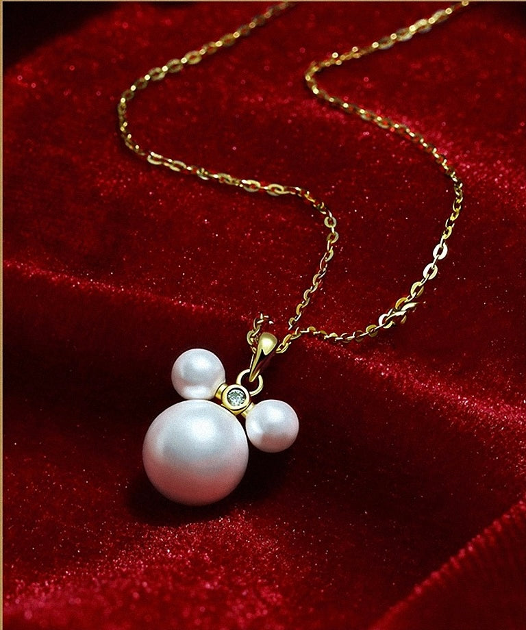 Akoya Pearl Minnie Charm Necklace