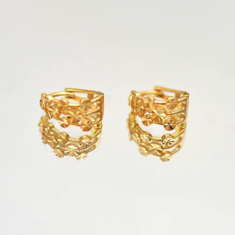 Dazzle Fan Trio Rack Hoop Earrings