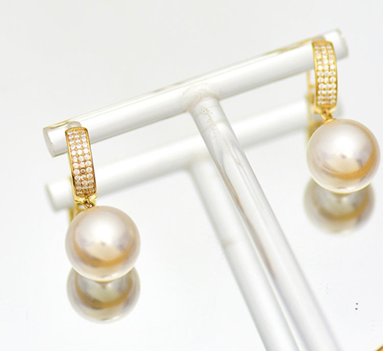 Bertram Pearl Drop Huggie Hoops