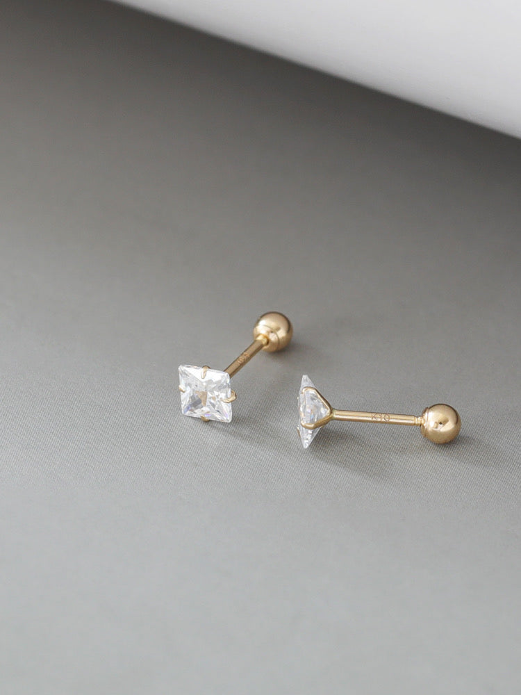 Moissanite Tile Stud Earrings