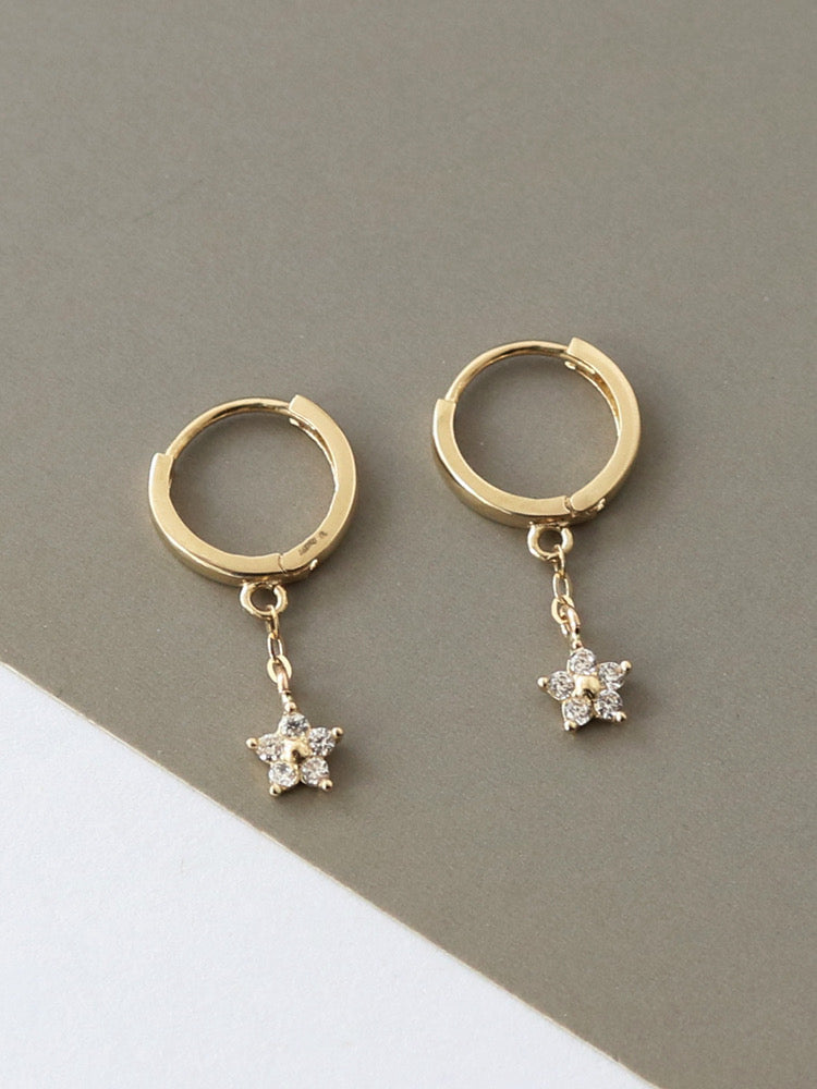 Twinkle Star Drop Huggie Hoops