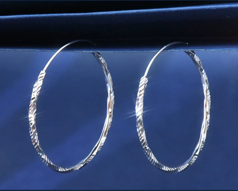 Large Twisted Hoop Earrings