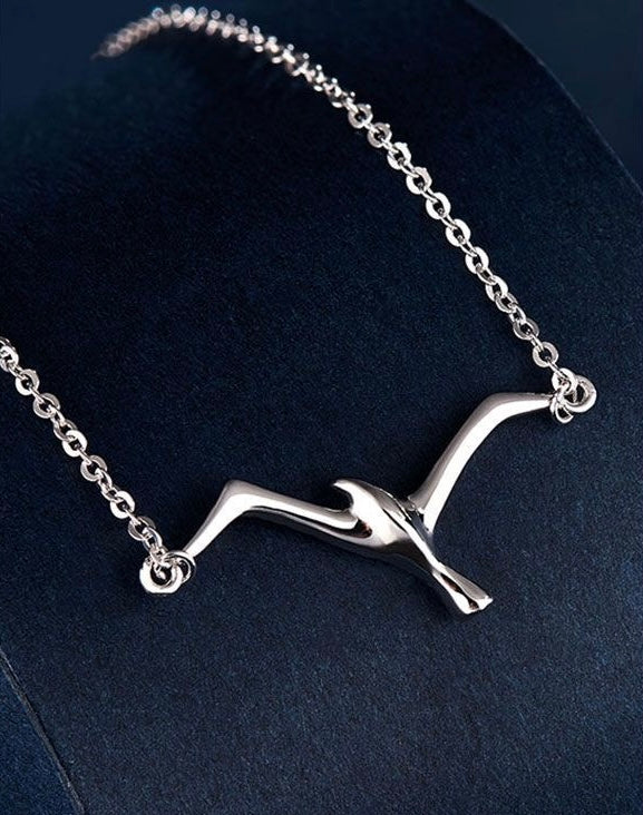 Flying Seagull Charm Necklace