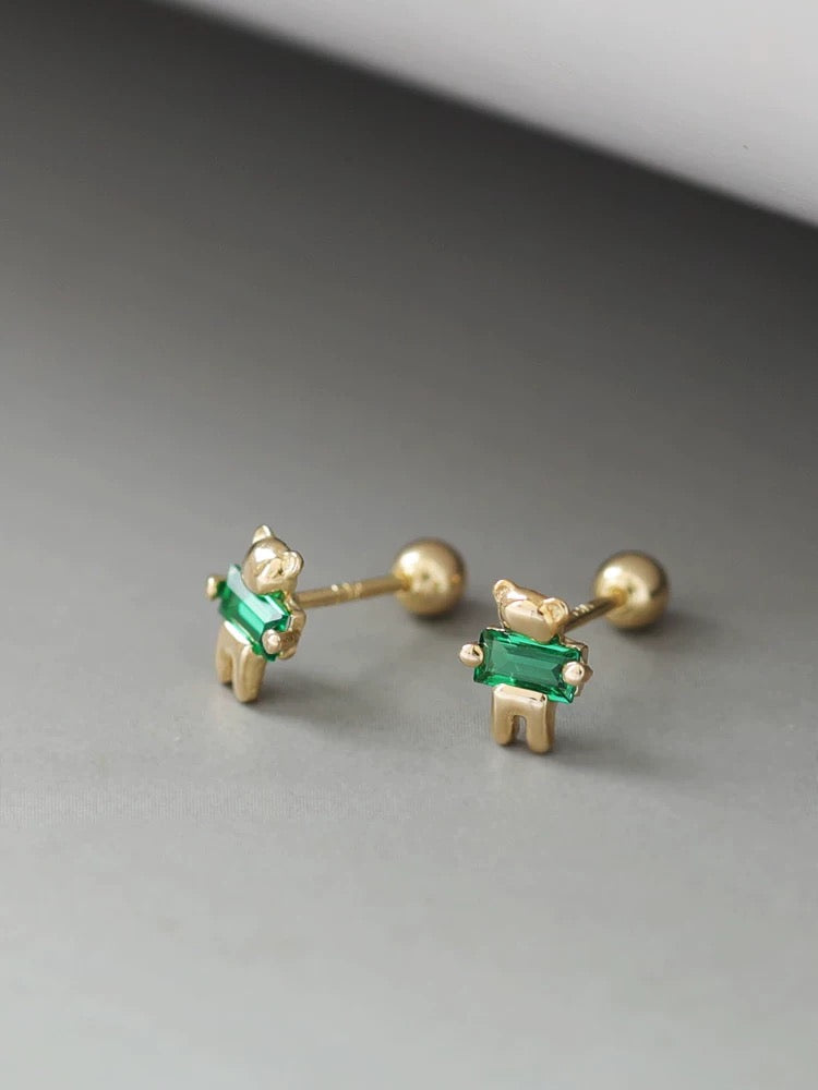 Present Bear Stud Earrings