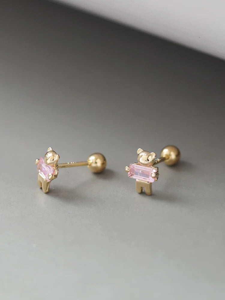 Present Bear Stud Earrings