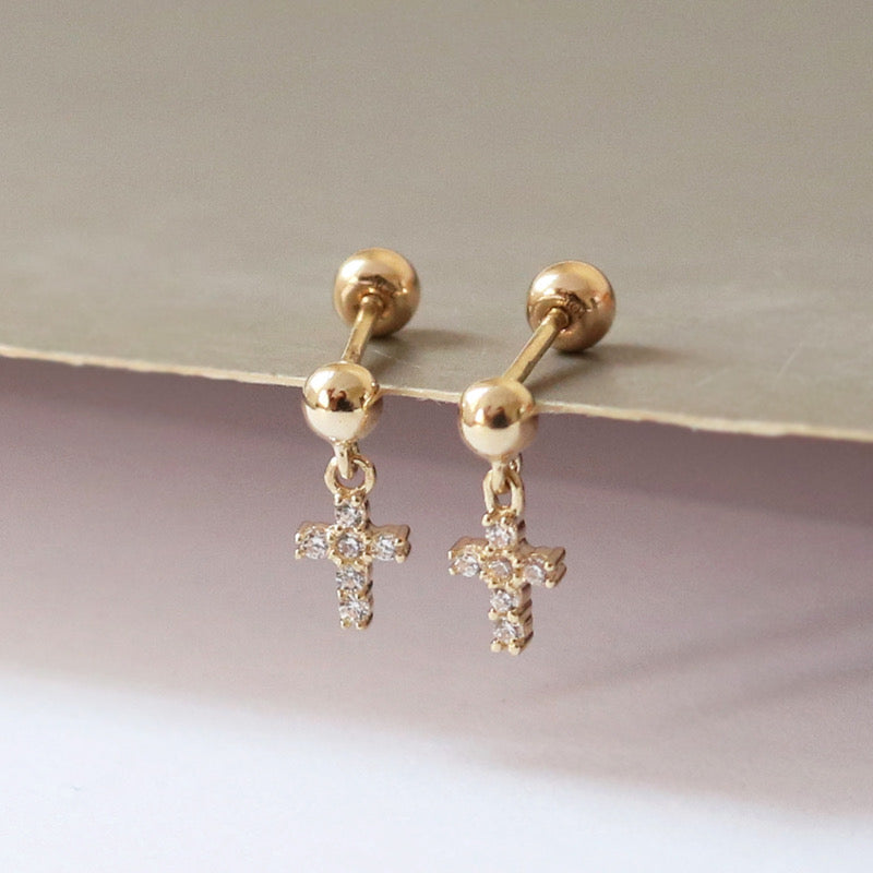 Twinkle Cross Stud Earrings