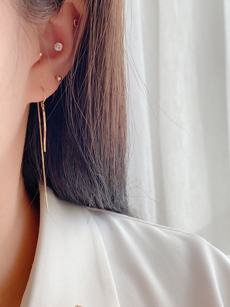 Wave Bar Chain Earrings