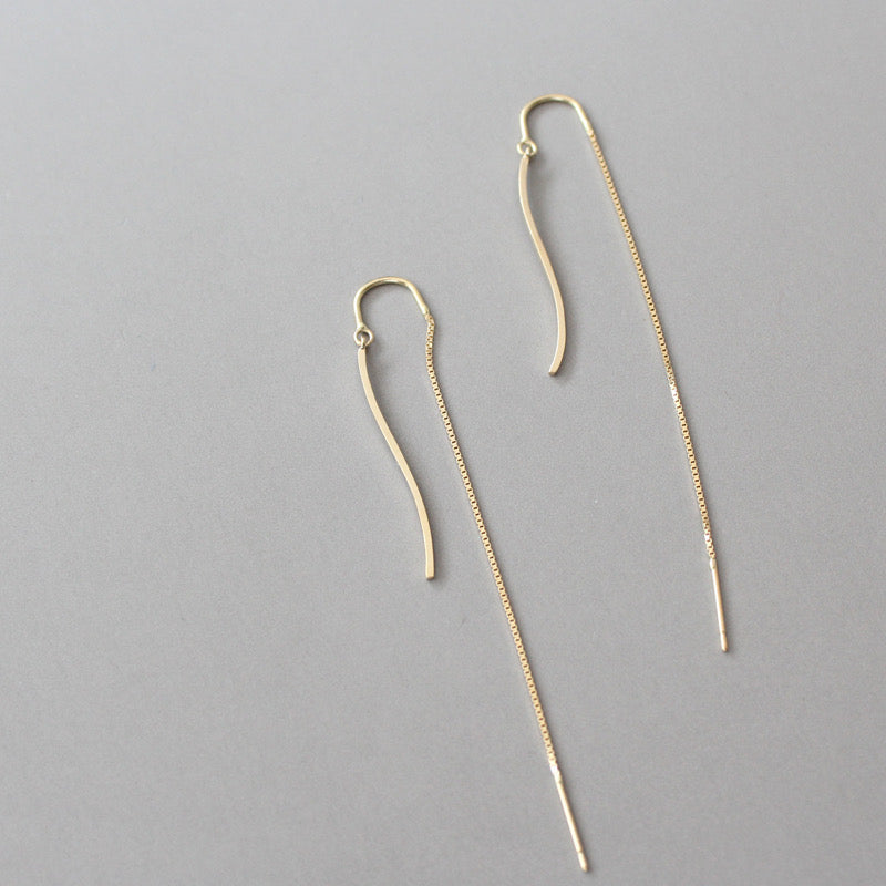 Wave Bar Chain Earrings