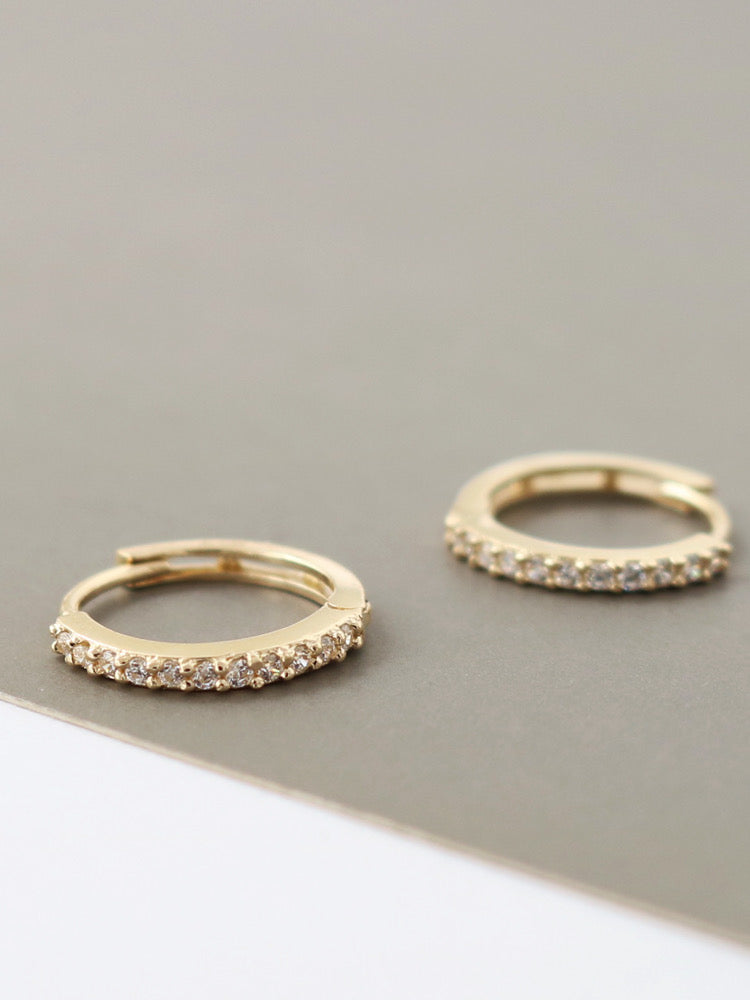 Pave Huggie Hoops