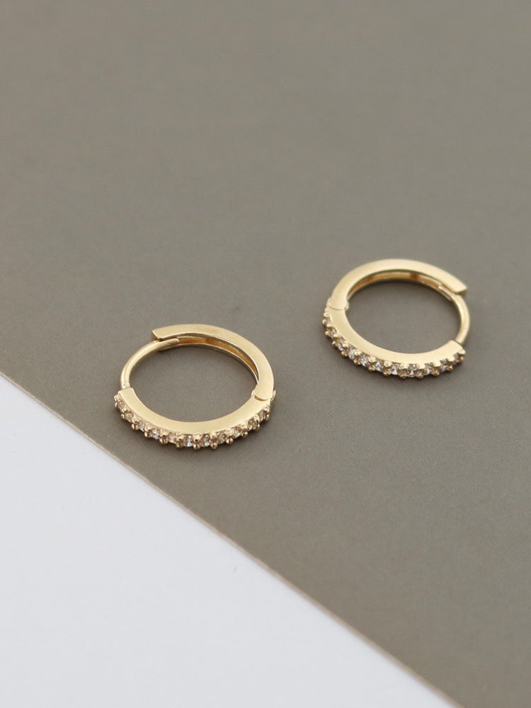 Pave Huggie Hoops