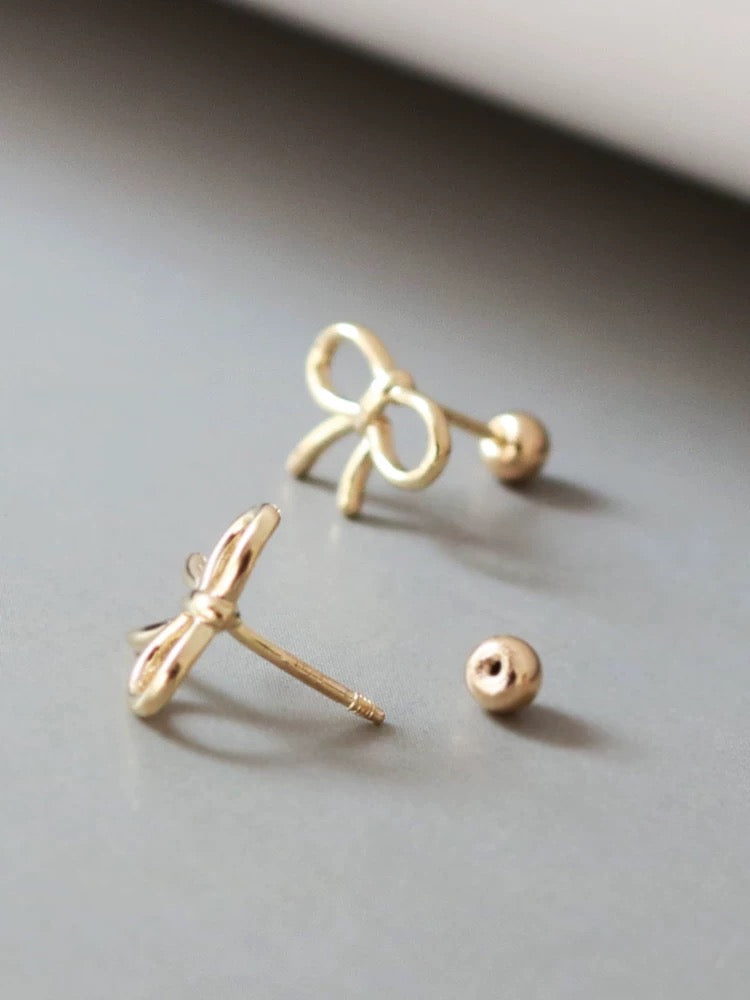 Tie Bow Stud Earrings