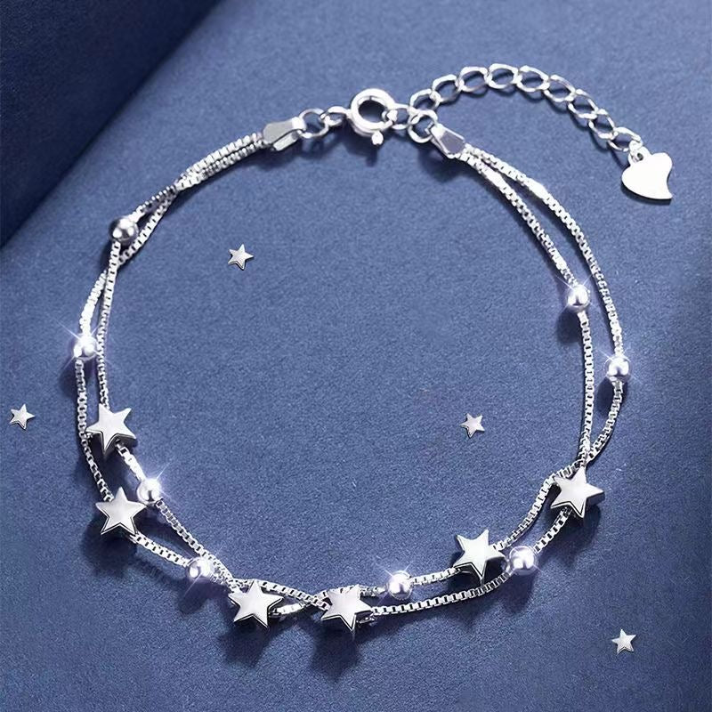 Stars & Beads Twin Box Chain Bracelet