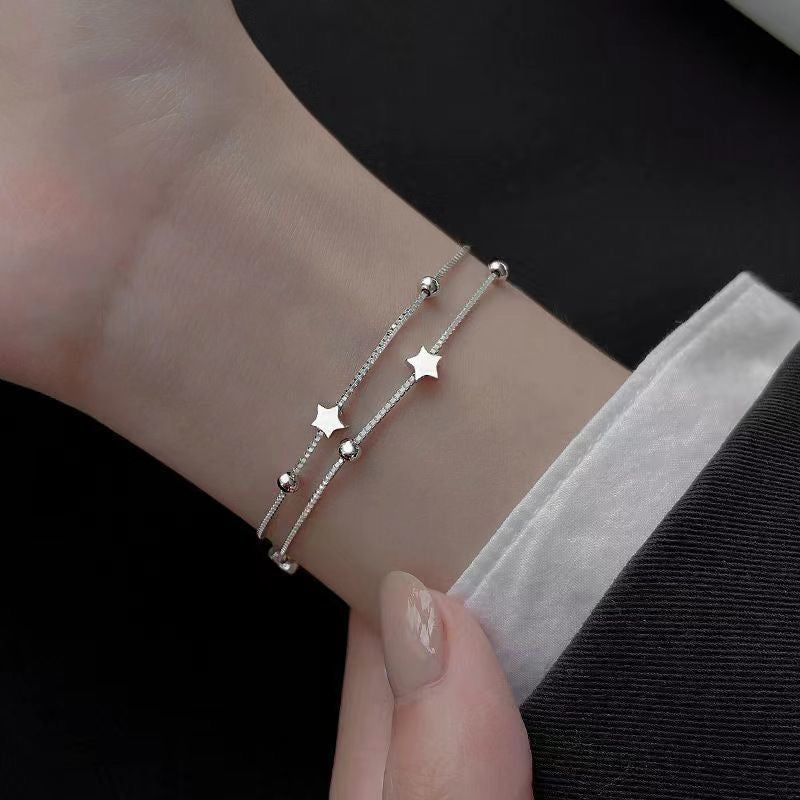 Stars & Beads Twin Box Chain Bracelet