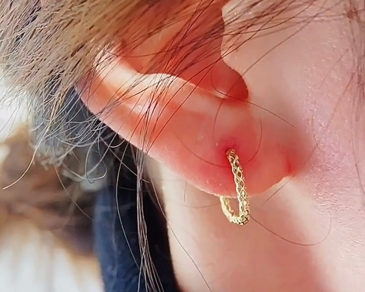 Lace Band Square Hoop Earrings