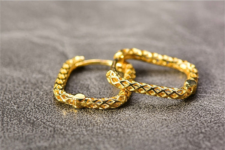 Lace Band Square Hoop Earrings