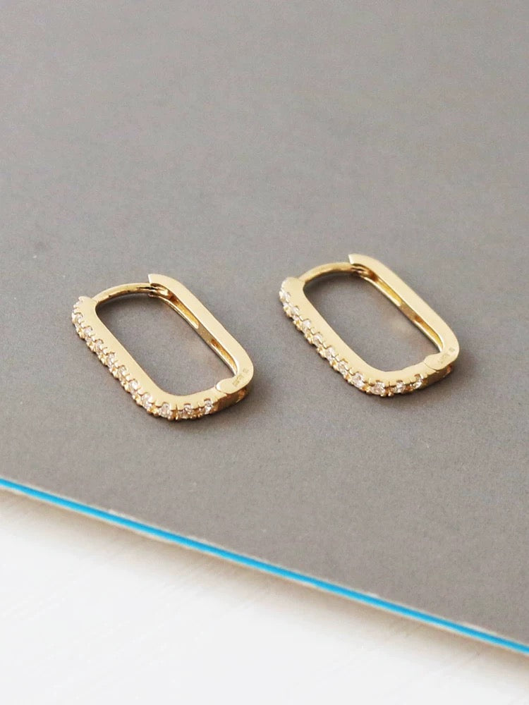 Moissanite Frame Huggie Hoops