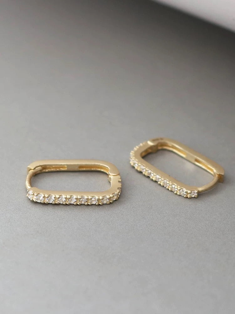 Moissanite Frame Huggie Hoops