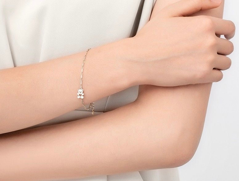 Love Bear Paperclip Chain Bracelet